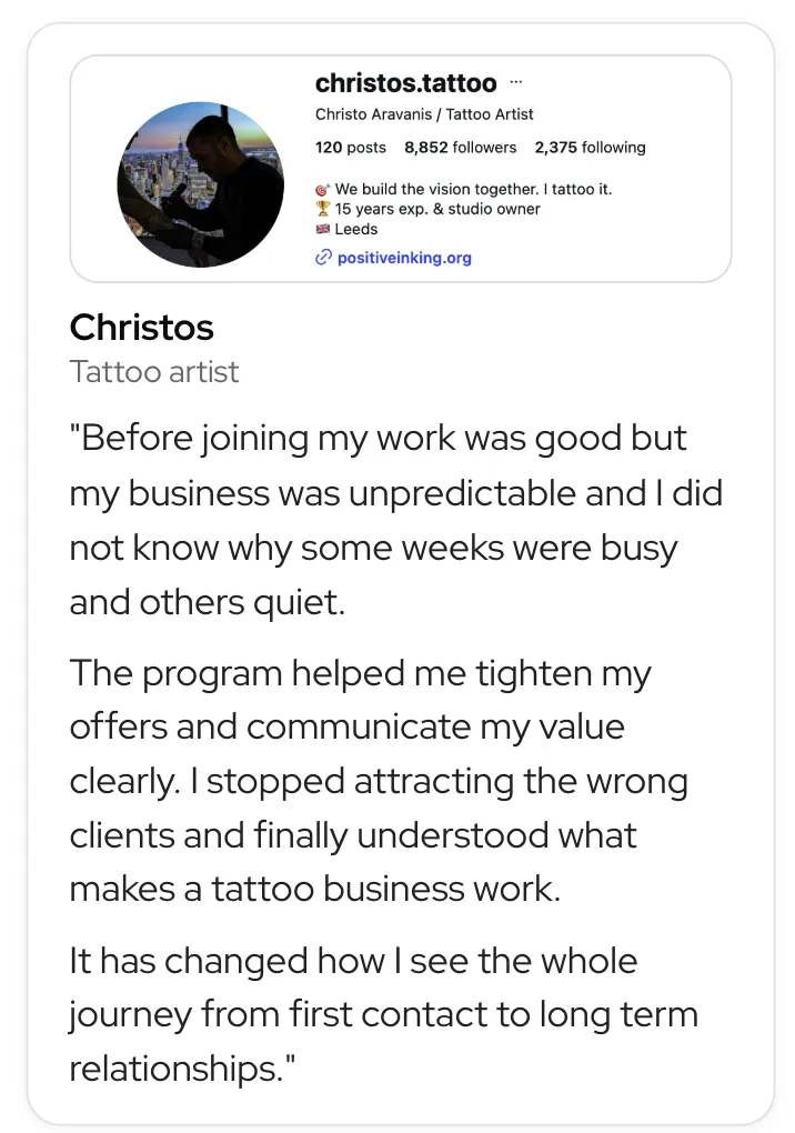 Win posted by a Tattoo Growth member